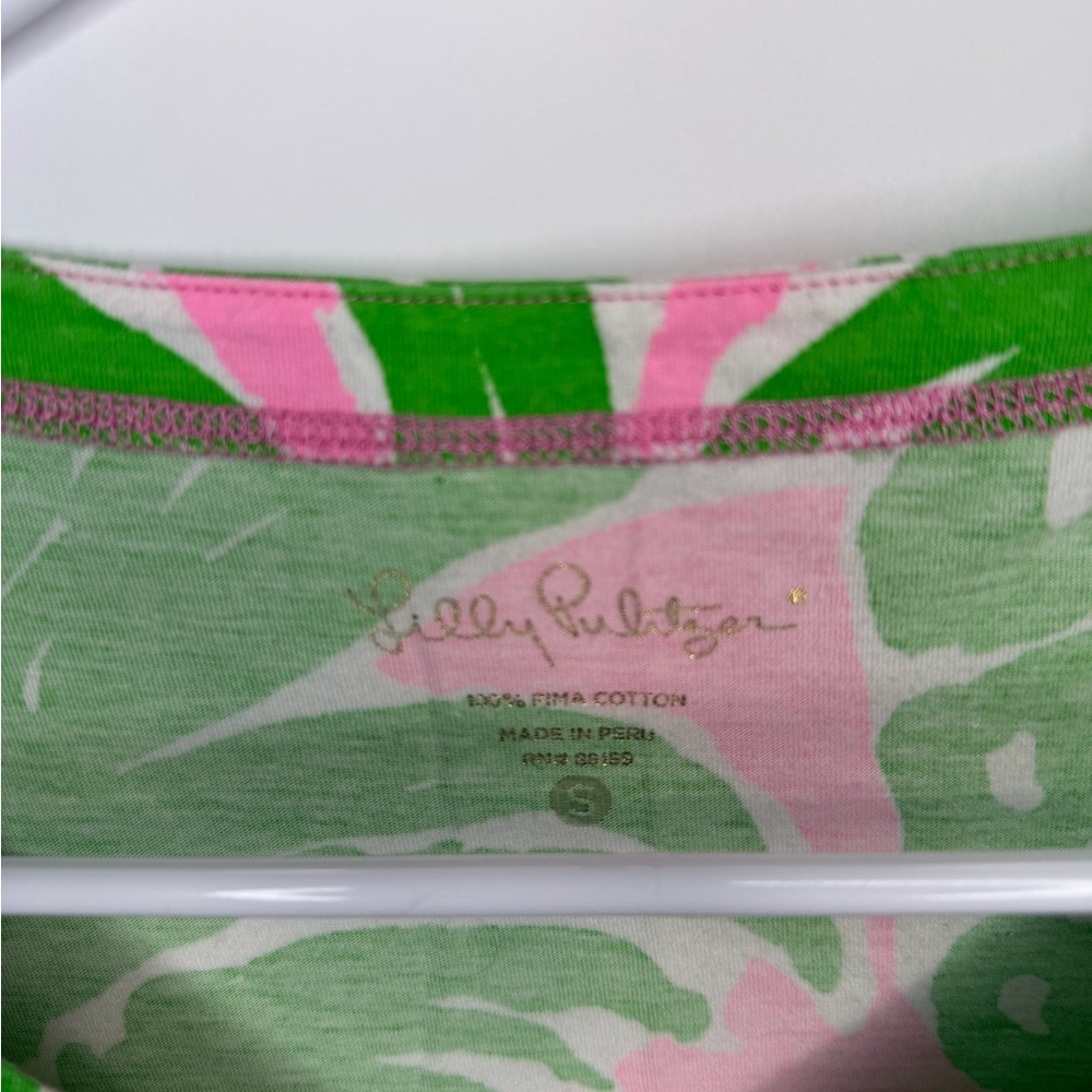Lilly Pulitzer Loren Pink Pineapple Flamenco 100% Pima Cotton Dress Size Small - Picture 5 of 7